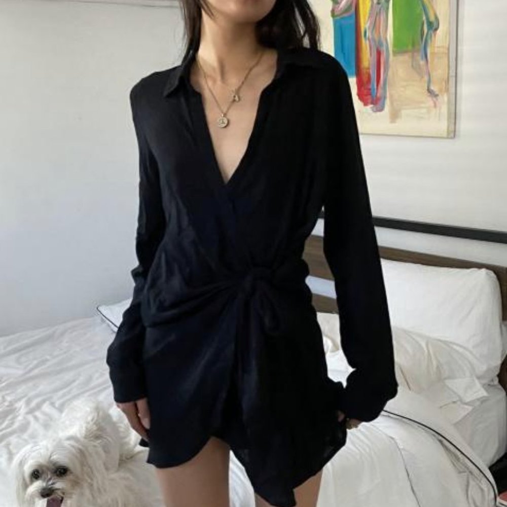 Lioness Wrap Mini Dress from Urban Outfitters Little Black Dress